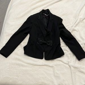 White House Black Market Women’s Black Blazer with Bow